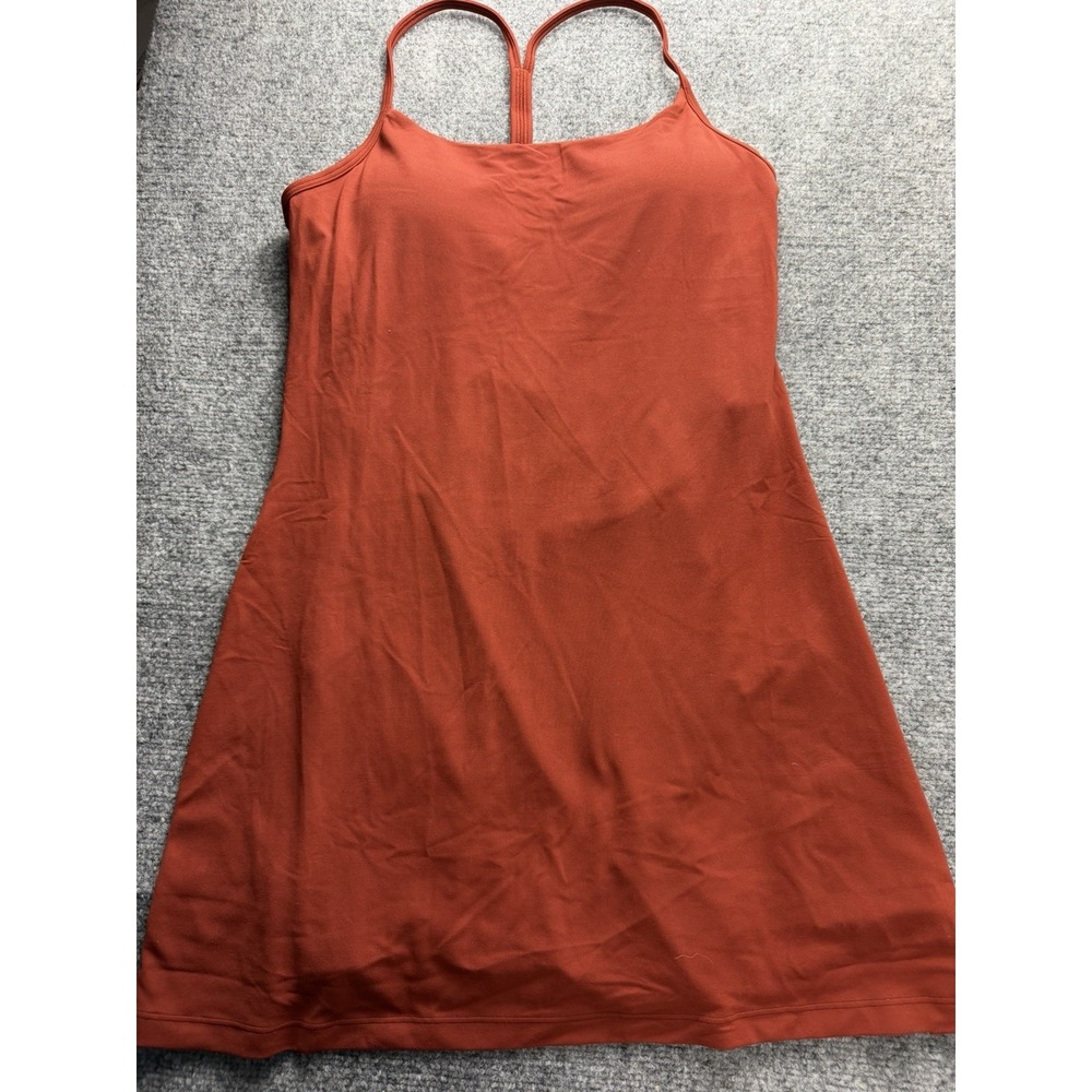 NWT Lululemon Flow Y Dress B/C Cache Medium Nulu Built In Shorts Pockets